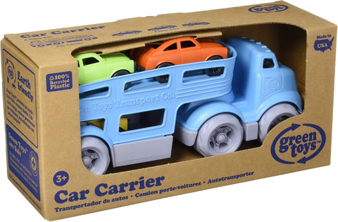 Green Toys Car Carrier, Blue CB - Pretend Play, Motor Skills, Kids Toy Vehicles. No BPA, phthalates, PVC. Dishwasher
