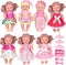 ARTST Doll-Clothes-Accessories 7 Set Baby-Doll-Clothes Suitable for 8-10-Inch-Dolls Included Tablewar and Hangers