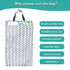 wegreeco Eco-Friendly Wet Dry Diaper Bag - Grey Leaf Design