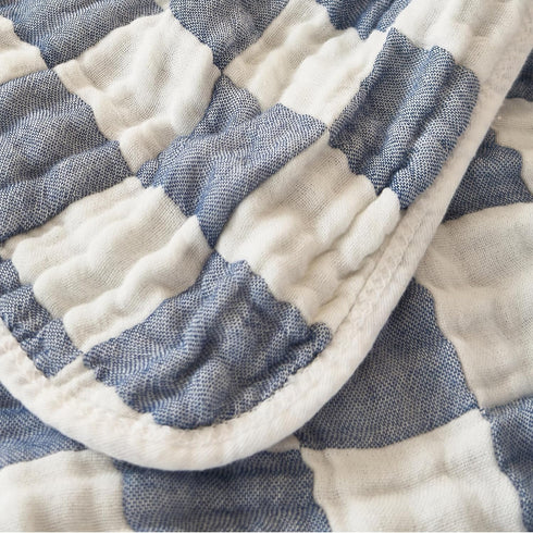 Pack 2 42 42 inches Ultra Soft Checkered Muslin Baby Blanket of Cotton Swaddles Bed Blankets for Babies and Toddlers