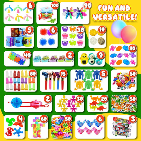 1000 PCS Party Favors for Kids, Dinosaur Sensory Fidget Toys Bulk, Treasure Chest for Kids Prizes, Easter Egg Fillers