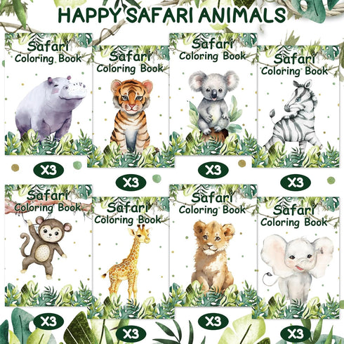 Honoson 24 4-8 Pcs Kids Coloring Books Bulk Animal Coloring Books Safari Jungle Party Favor for Kids Age Mini DIY