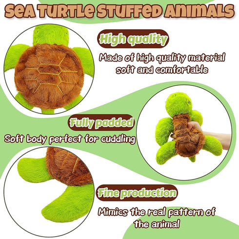 LoYuSenn 10-Inch Sea Turtle Stuffed Animal, Cute Turtle Plush Toys for Kids, Soft Stuffed Sea Animal Plushies for Girls
