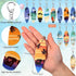 Bucherry 36 Pcs Beach Favors Keychain Gifts Set, Wooden Surfboard Slippers and Sea Turtle Keychains for Luau Party