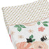Sweet Jojo Designs Watercolor Floral Changing Pad Cover - Peach, Green, Gold