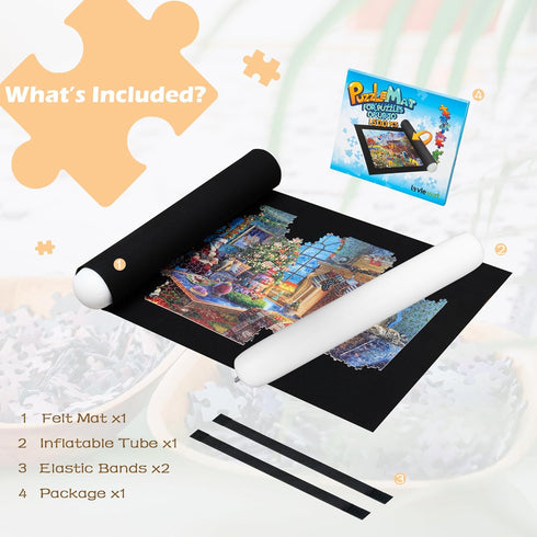 Lavievert Jigsaw Puzzle Mat Roll Up, Portable Puzzle Storage for Up to 1500 Pieces, Eco-Friendly Material