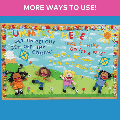 8 14 Inch Fun Express Hand Puppets for Kids - Multicultural Plush Puppets with Movable Mouths for Speech Therapy