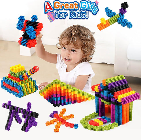 Gears Interlocking Learning Set, 180 Pcs STEM Construction Toy Set for Kids, 10 Colors