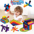 Gears Interlocking Learning Set, 180 Pcs STEM Construction Toy Set for Kids, 10 Colors
