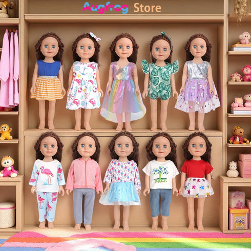 10 Sets 18 Inch 10 of American Doll Clothes, Including of Doll Clothing Dress Outfits for Gift Dolls, Birthday Gifts