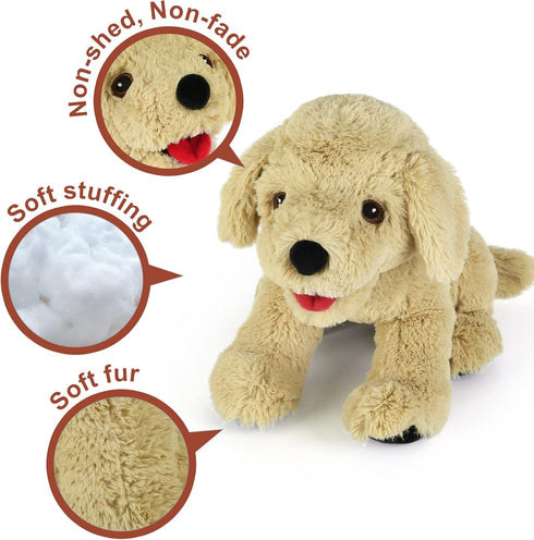 LotFancy 12 Inch Dog Stuffed Animals, Cuddly Golden Retriever Sitting Puppy Plush Toy