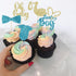 Gyufise 36 Pack Oh Baby Cupcake Toppers, It's a Boy Glitter Cake Picks for Baby Shower & Birthday Party Supplies