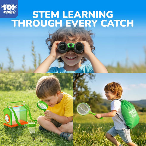 Set TOY Life Bug Catcher for Kids, Bug Catching Kit Kids Explorer Kit with Bug Net, Catching Tool, Tweezers, Magnifying
