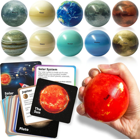 Planets for Kids Solar System Toys, Space Toys for Kids 3-5, Planet Balls and Astronaut Toys for Space Fun