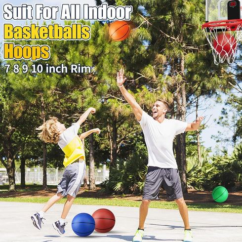 7 INCH Mini Basketball Toys for Indoor Over Door Hoops, Soft 7" Rubber Basketball for Toddler Beach Outdoor Play (5 PCS