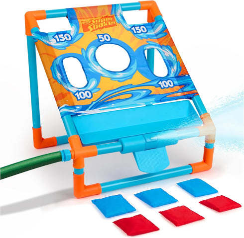 NERF Super Soaker Toss ‘N Splash Cornhole Set, Bean Bag Toss Game for Kids with Water Twist for Outdoor Fun