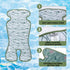Miracle Baby Gel Car Seat Cooler Pad, Double Sides Stroller Ice Cushion, Summer Cooling Liner, Dinosaur + Lines