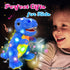 12" Cuteoy Light-up Singing Plush Blue Dinosaur LED Musical Stuffed Animal T-Rex Adjustable Volume Lullaby Plushies