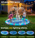 Dsquu 60" 1 2 3 4 5 6 7 8 9 LED Glowing Splash Pad Sprinkler for Kids & Dogs, Non-Slip Outdoor Water Toys Toddler