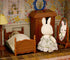 Set 2 3+ Dollhouse Bedroom Furniture Accessories Suitcase for Kids, Flexible Dolls/Table/Bed/Bedclothes/Floor