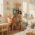 Stuffed Animal Storage Zoo with Decorative Muslin Garland - Cute Wooden Toy Storage Organizer for Kids Playroom