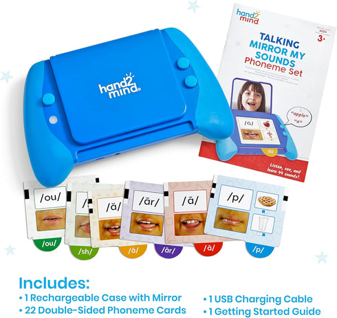 hand2mind Talking Mirror My Sounds Phoneme Set, Phonemic Awareness and Speech Therapy Materials, Toddler Talking Flash