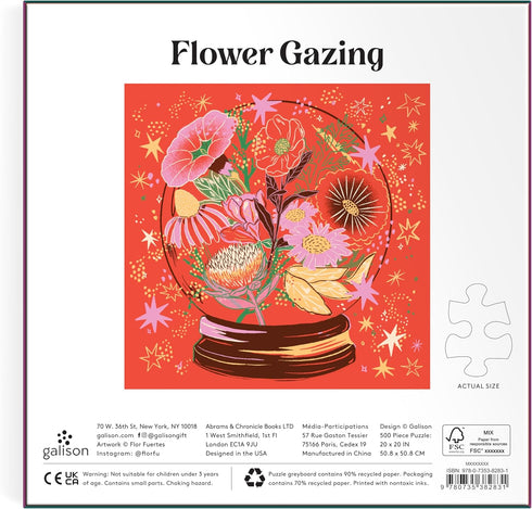 Galison 500 Piece Foil Jigsaw Puzzle - Crystal Flower Ball - Beautiful Artwork of Blooms