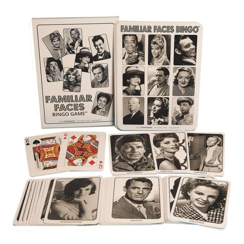 S&S Worldwide Familiar Faces Bingo Game for Up to 12 Players. Features Golden Age Celebrity Faces. Large 9-1/2" x 13" Bingo Cards and 5" x 7-1/4" Calling Cards are Easy to See for Seniors.