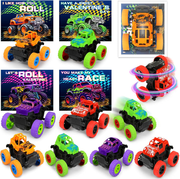 choopheme 24Pack Monster Truck Toys Valentines Day Cards Gifts for Kids Valentines