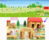 Wooden Logs Toys Farm Playset, 207 Pieces Wooden Construction Set for Animal Farm for Ages 3-6