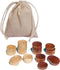 WE Games Wooden Checkers Pieces Only, 24 Stackable Brown and Natural Game Pieces with Drawstring Bag, 1.5 Inch Diameter