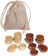 WE Games Wooden Checkers Pieces Only, 24 Stackable Brown and Natural Game Pieces with Drawstring Bag, 1.5 Inch Diameter