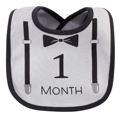 13pk, Hudson Baby Monthly Milestone Interlock Bibs Brand New, One Size
