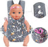 GAGAKU Toy Baby Carrier for Dolls, Adjustable Straps Stuffed Animal Carrier for Kids - Grey Deer