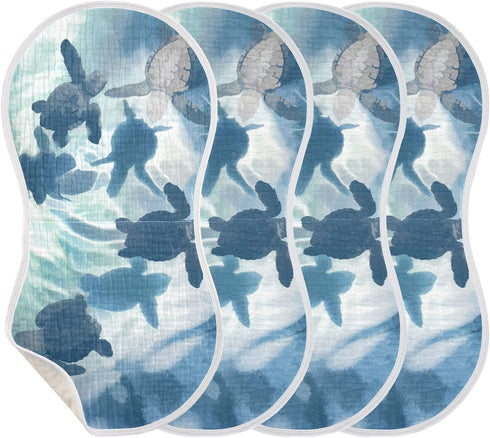 YYZZH Sea Turtle Olive Ridley Turtles Muslin Burp Cloths for Baby 4 Pack