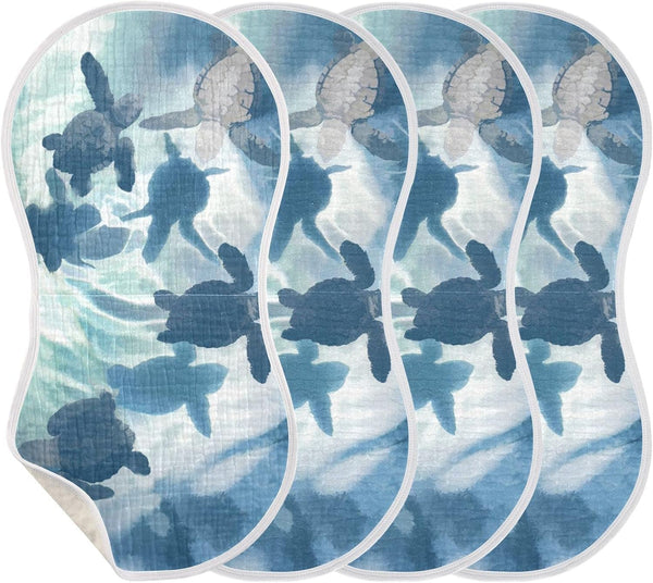 YYZZH Sea Turtle Olive Ridley Turtles Muslin Burp Cloths for Baby 4 Pack