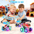 Pnooe 3 Pack Monster Truck Toys, Light Up Cars for Toddlers, Baby Animal Toy Trucks Dino Cars with LED Lightning