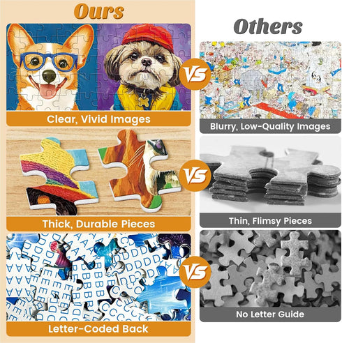 Nitktaia 2 Pack 300 8-10 10-12,Glossy Idea,20.5x15 Piece Puzzle for AdultsBeautiful Cats Dogs Puzzle for Adults