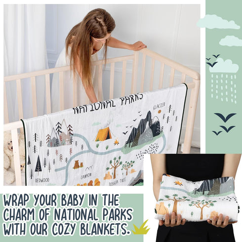 47 47 Inch SmoothNovelty National Parks Muslin Blanket x Warm Soft Cotton Muslin Swaddle Blanket Nursery Swaddling Wrap