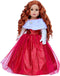 Lady in Red Doll Outfit - 3 Piece 18 inch Set, Red Gown, Gloves, and Cape (Doll Not Included)