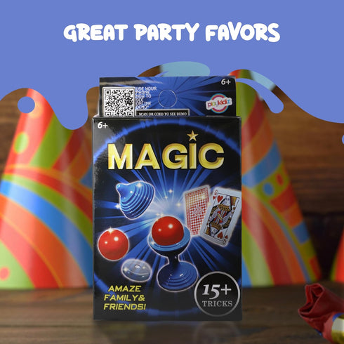 Playkidz 24 Packs of Magic Trick for Kids - Party Favors Magic Set with Over 15 Simple Tricks for Fun