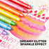 1-3, 12 Jar Melo Glitter Crayons for Toddlers Non-Toxic Washable Crayons for Kids, Ultra-Silky and Twist, Ideal