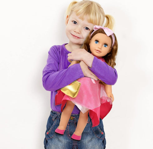 Gift Boutique 18 Inch Girl Doll - Fashion Doll with Fine Hair, Pink Shoes, Accessories for Girls