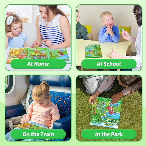 Magnetic Puzzles for Toddlers 3-5 - 36 Pieces Travel Games, Airplane Car Road Trip Activities for Kids