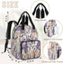 Eativisa Backpack-Multi-functional Lavender flowers Diaper Bag mother and baby bag Thermal compartment USB charging