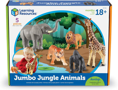 Learning Resources Jumbo Jungle Animals - 5 Pieces, Ages 18 months+