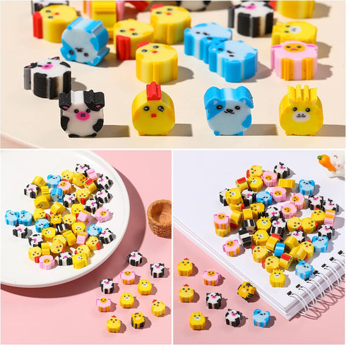 300 Pieces Animal Mini Erasers for Kids, Assortment Novelty Pencil Erasers Bulk for Classroom Rewards Prizes