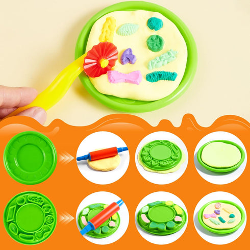 JOYIN 44 Pieces Play Dough Accessories Set - Various Plastic Molds, Rolling Pins, and Cutters for Kids
