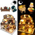 Spilay DIY Miniature Dollhouse Kit | 1:24 Scale Mini House with Wooden Furniture, Dust Proof Cover & Music Box