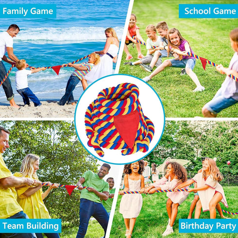 X XBEN Field Day Tug of War Rope, 35FT for Kids and Adults, Family Reunion Birthday Party Games